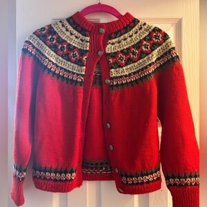 Vibrant Red Kids Nordic Sweater